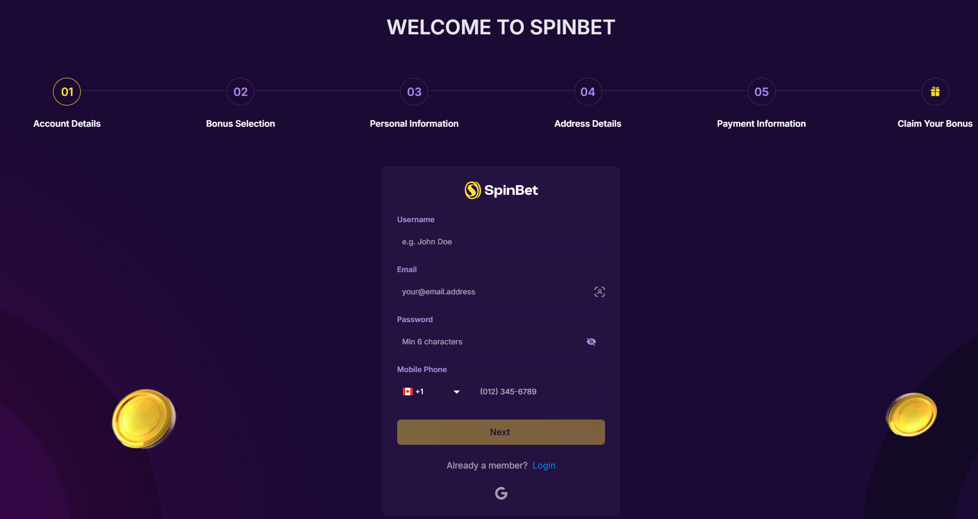 spinbet welcome bonus